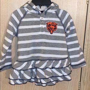 Chicago Bears hoodie w ruffles, sz 18 mo.